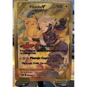 Pikachu V Foil Metal‎ Pokémon Pokemon Fan Art Collectible Card Trading